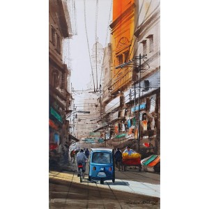 Zahid Ashraf, 12 x 24 inch, Acrylic on Canvas, Cityscape Painting, AC-ZHA-095